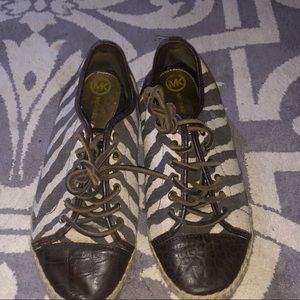 Croc and zebra Michael Korea’s tennis shoes brown